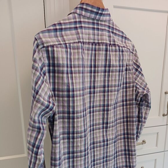 Mens Michael Kors Button Down Shirt Cotton Plaid - Picture 8 of 14